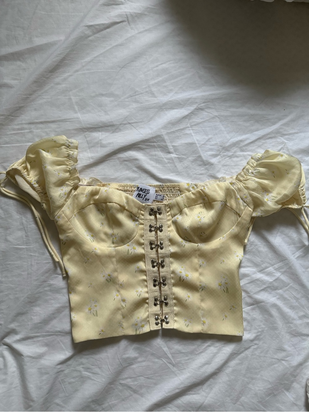 Princess Polly Yellow Floral Corset Crop Top